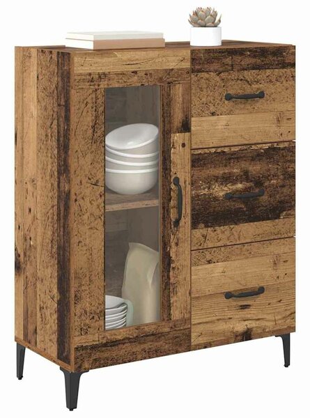 VidaXL Széf fiókkal Öreg fa 69,5 x 34 x 90 cm Műszaki fa és vas