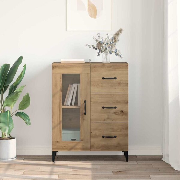 VidaXL Széf Artisan tölgy 69,5 x 34 x 90 cm Műszaki fa és vas