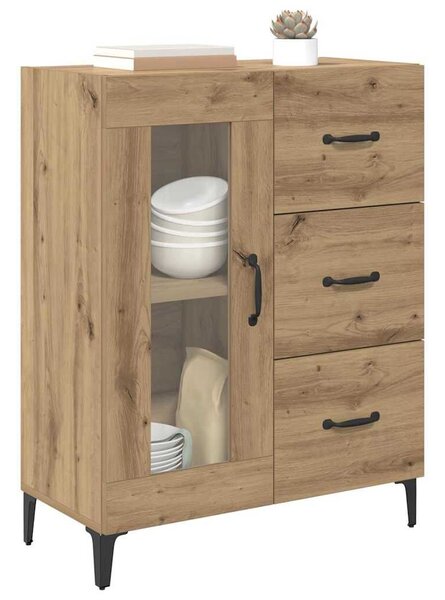 VidaXL Széf Artisan tölgy 69,5 x 34 x 90 cm Műszaki fa és vas