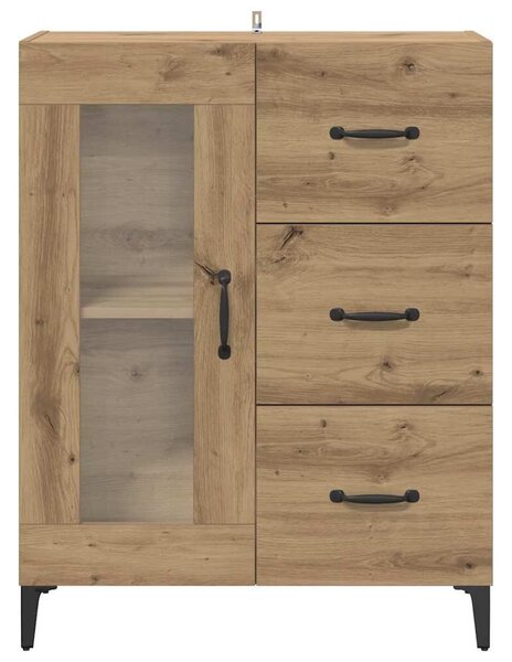 VidaXL Széf Artisan tölgy 69,5 x 34 x 90 cm Műszaki fa és vas
