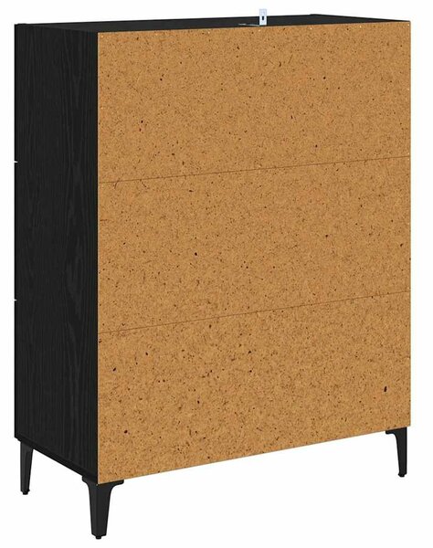 VidaXL Széf fiókkal Fekete tölgy 69,5 x 34 x 90 cm Műszaki fa és vas