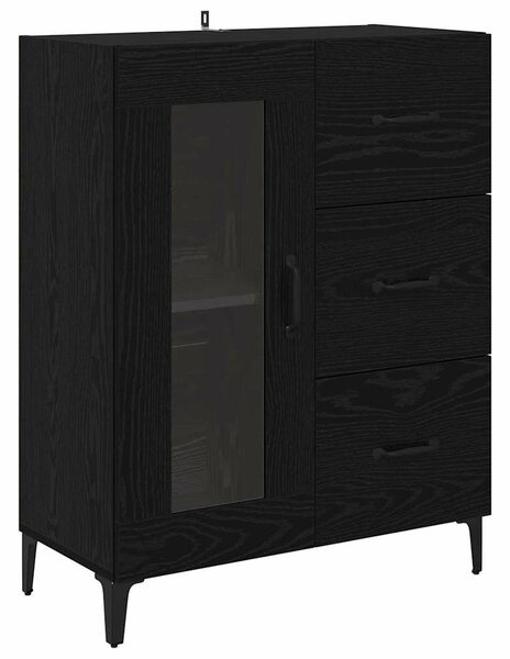 VidaXL Széf fiókkal Fekete tölgy 69,5 x 34 x 90 cm Műszaki fa és vas