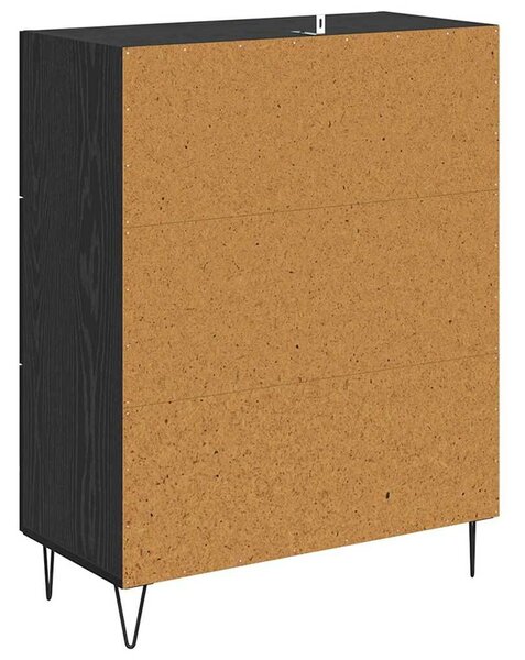 VidaXL Széf fiókkal Fekete tölgy 69,5 x 34 x 90 cm Műszaki fa és vas