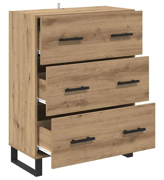 VidaXL Széf Artisan tölgy 69,5 x 34 x 90 cm Műszaki fa és vas