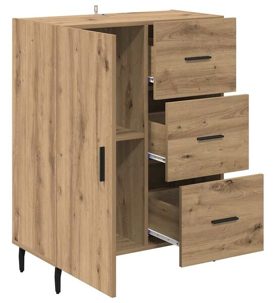 VidaXL Széf Artisan tölgy 69,5 x 34 x 90 cm Műszaki fa és vas