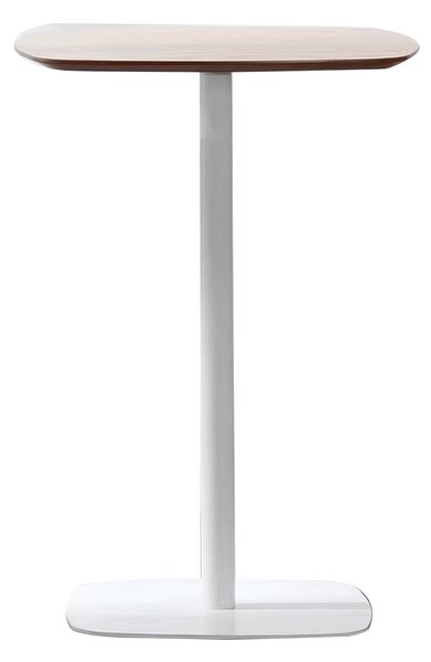 Bárasztal, tölgy/fehér, MDF/fém, átmérő 60 cm, HARLOV