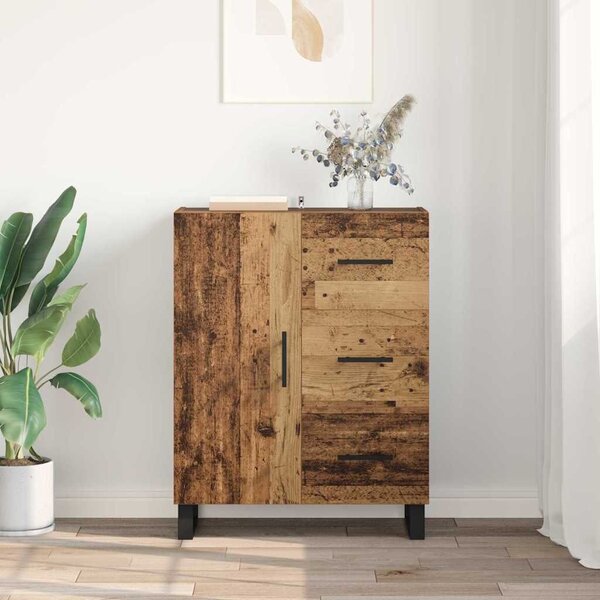 VidaXL Széf fiókkal Öreg fa 69,5 x 34 x 90 cm Műszaki fa és vas