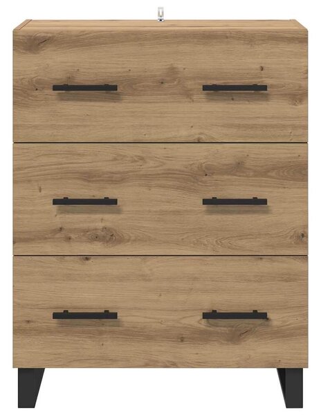 VidaXL Széf Artisan tölgy 69,5 x 34 x 90 cm Műszaki fa és vas