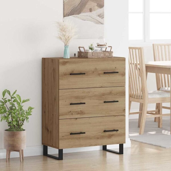 VidaXL Széf Artisan tölgy 69,5 x 34 x 90 cm Műszaki fa és vas