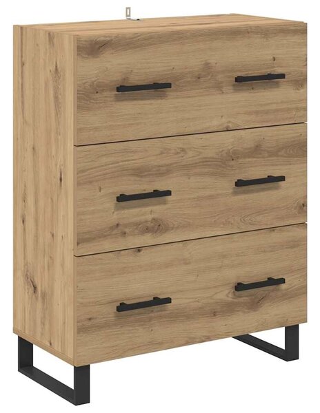 VidaXL Széf Artisan tölgy 69,5 x 34 x 90 cm Műszaki fa és vas