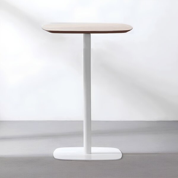 Bárasztal, tölgy/fehér, MDF/fém, átmérő 60 cm, HARLOV