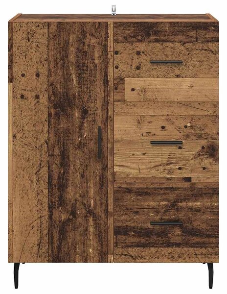 VidaXL Széf fiókkal Öreg fa 69,5 x 34 x 90 cm Műszaki fa és vas