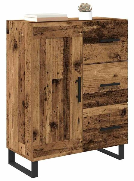 VidaXL Széf fiókkal Öreg fa 69,5 x 34 x 90 cm Műszaki fa és vas