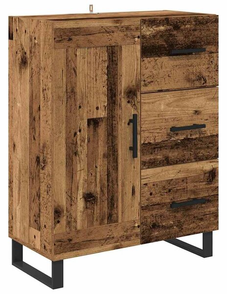 VidaXL Széf fiókkal Öreg fa 69,5 x 34 x 90 cm Műszaki fa és vas