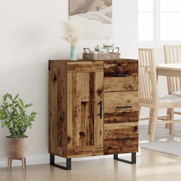 VidaXL Széf fiókkal Öreg fa 69,5 x 34 x 90 cm Műszaki fa és vas