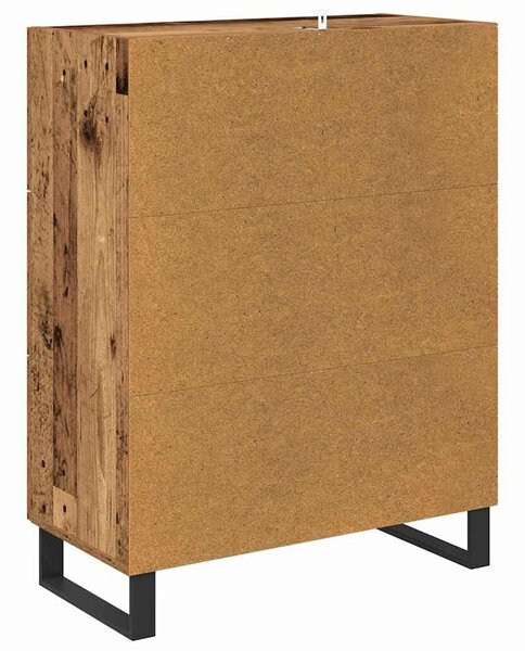 VidaXL Széf fiókkal Öreg fa 69,5 x 34 x 90 cm Műszaki fa és vas