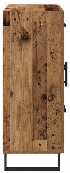 VidaXL Széf fiókkal Öreg fa 69,5 x 34 x 90 cm Műszaki fa és vas