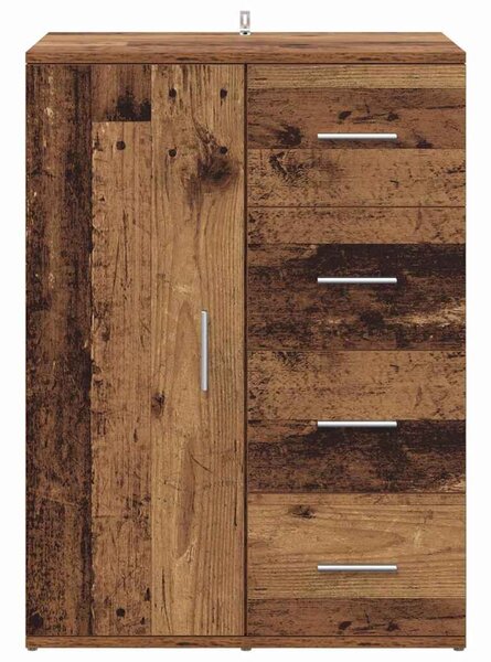 VidaXL Széf fiókkal Öreg fa 59 x 39 x 80 cm Faanyag