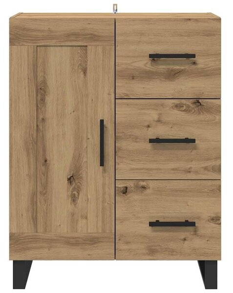 VidaXL Széf Artisan tölgy 69,5 x 34 x 90 cm Műszaki fa és vas