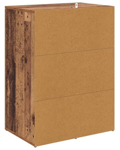 VidaXL Széf fiókkal Öreg fa 59 x 39 x 80 cm Faanyag