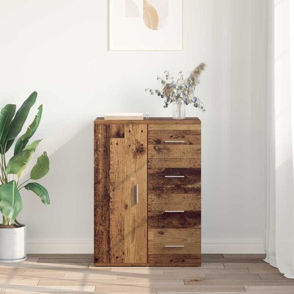 VidaXL Széf fiókkal Öreg fa 59 x 39 x 80 cm Faanyag