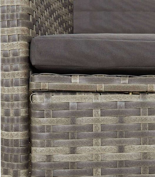 VidaXL Polyrattan Kerti Étkezőgarnitúra - 9 részes - Szürke