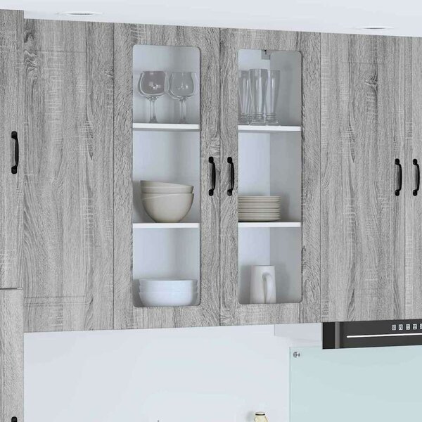 VidaXL Fali konyhaszekrény Szürke Sonoma 80 x 31 x 100 cm Faanyag