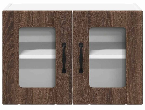 VidaXL Fali üveges szekrény LUCCA 2 pcs Barna Tölgy 60 x 31 x 40 cm