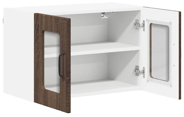 VidaXL Fali üveges szekrény LUCCA 2 pcs Barna Tölgy 60 x 31 x 40 cm