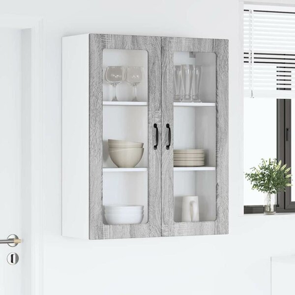 VidaXL Fali konyhaszekrény Szürke Sonoma 80 x 31 x 100 cm Faanyag