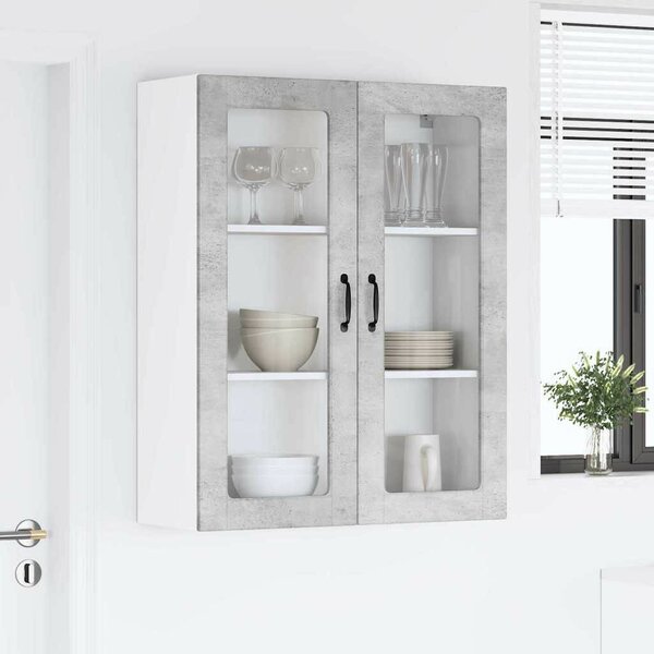 VidaXL Fali konyhaszekrény Beton Szürke 80 x 31 x 100 cm Faanyag