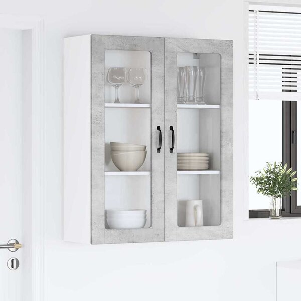 VidaXL Fali konyhaszekrény Beton Szürke 80 x 31 x 100 cm Faanyag