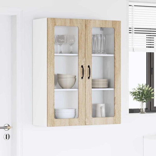 VidaXL Fali konyhaszekrény Sonoma tölgy 80 x 31 x 100 cm Faanyag