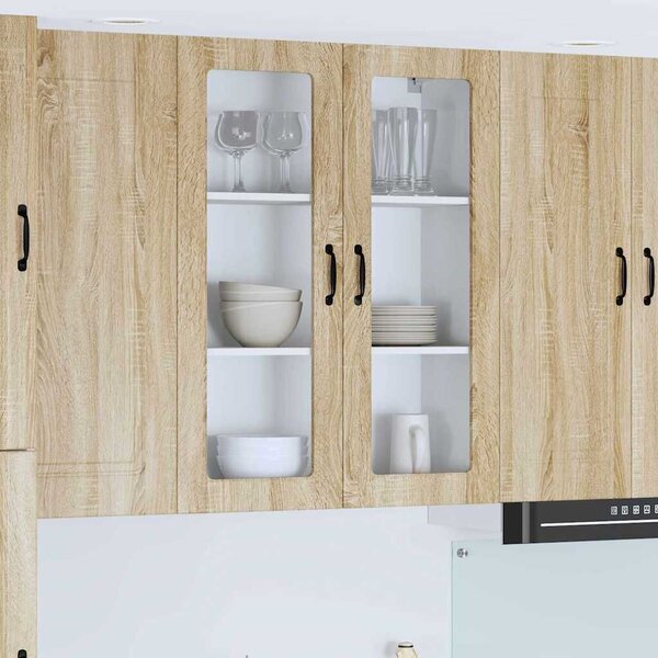VidaXL Fali konyhaszekrény Sonoma tölgy 80 x 31 x 100 cm Faanyag