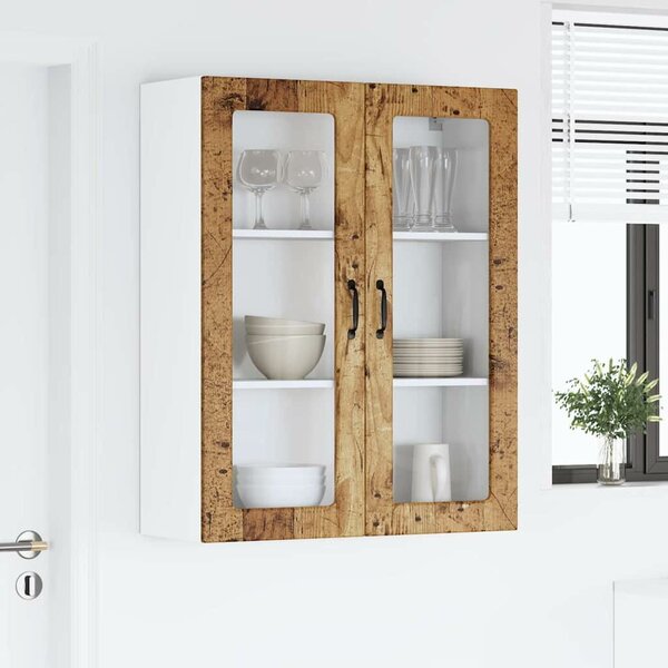 VidaXL Fali konyhaszekrény ajtóval Öreg fa 80 x 31 x 100 cm Faanyag