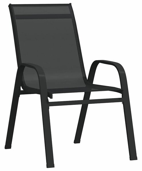 VidaXL Kert étkező szett 5 pcs Fekete Porfestett acél