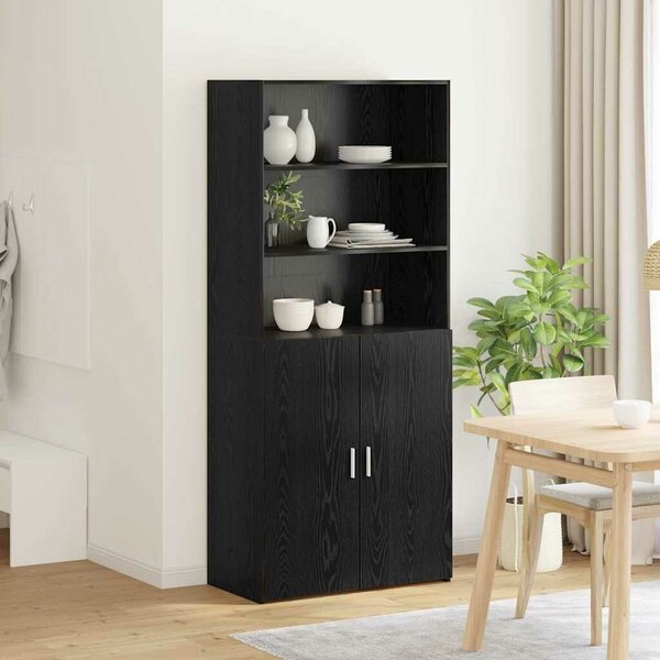 VidaXL Magasfiú Fekete tölgy 80 x 42,5 x 185 cm Faanyag