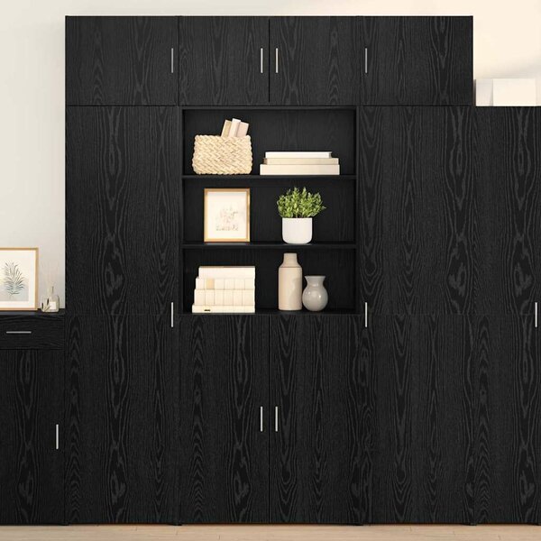 VidaXL Magasfiú Fekete tölgy 80 x 42,5 x 185 cm Faanyag