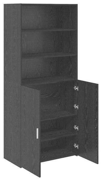 VidaXL Magasfiú Fekete tölgy 80 x 42,5 x 185 cm Faanyag