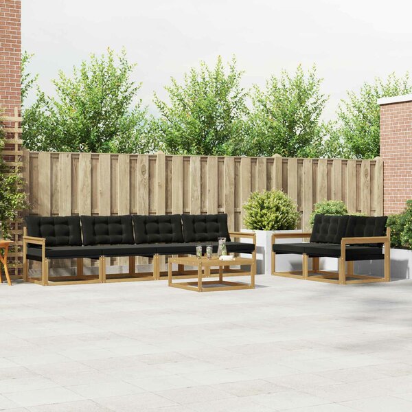 VidaXL Kültéri kanapé szett 7 pcs Fehér és Fekete 79 x 79 x 37 cm