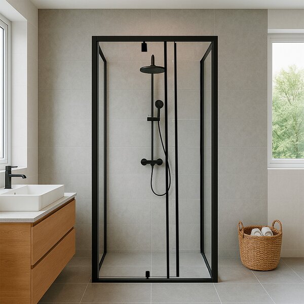 Flexi 80x80 cm falsíkra szerelhető szögletes zuhanykabin zuhanytálca nélkül