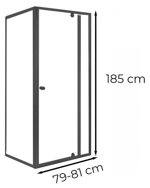 Flexi 80x90 cm sarokba szerelhető aszimmetrikus zuhanykabin zuhanytálca nélkül