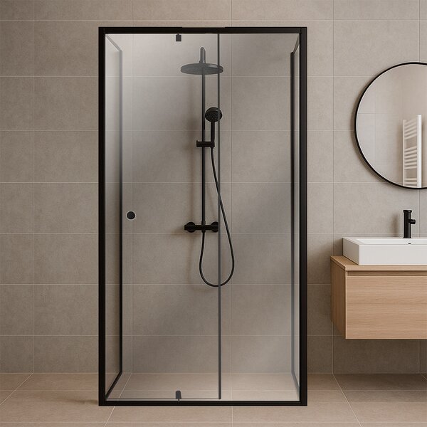 Flexi 80x90 cm falsíkra szerelhető aszimmetrikus zuhanykabin zuhanytálca nélkül
