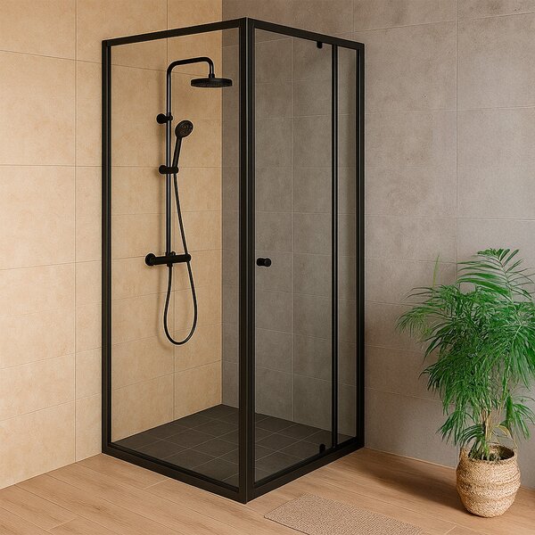 Flexi 90x90 cm sarokba szerelhető szögletes zuhanykabin zuhanytálca nélkül