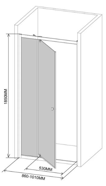 Flexi állítható zuhanyajtó 86-101x185 cm