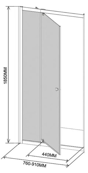 Flexi állítható zuhanyajtó 76-91x185 cm