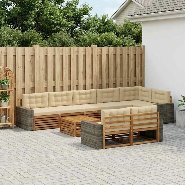 VidaXL Kültéri kanapé szett párnával 9 pcs