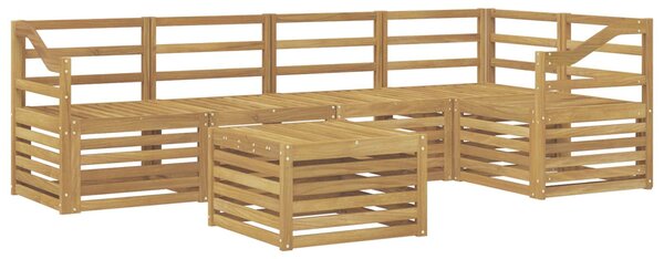 VidaXL Kültéri kanapé szett 6 pcs Fehér 59 x 59 x 37 cm Tömör Akácfa