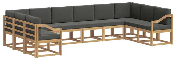VidaXL Kültéri kanapé szett párnával 10 pcs Fehér és Antracitszürke