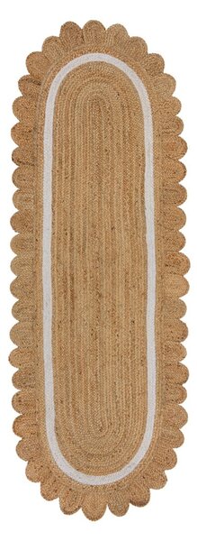 Natúr színű-elefántcsont színű kézi szövésű juta futószőnyeg 80x230 cm Grace White – Flair Rugs